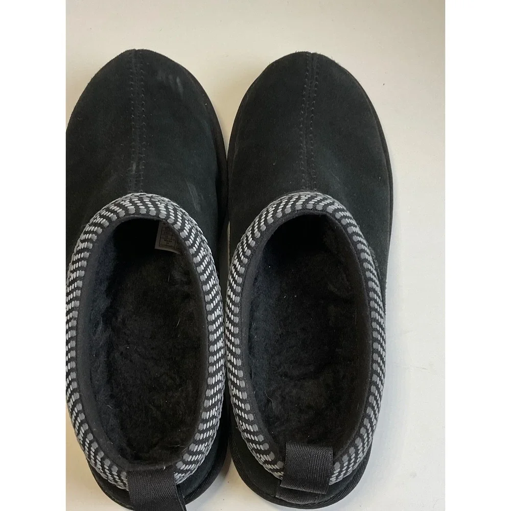 Koolaburra by UGG Tipton Mens Black Suede Faux Fur Lined Slippers Size 10